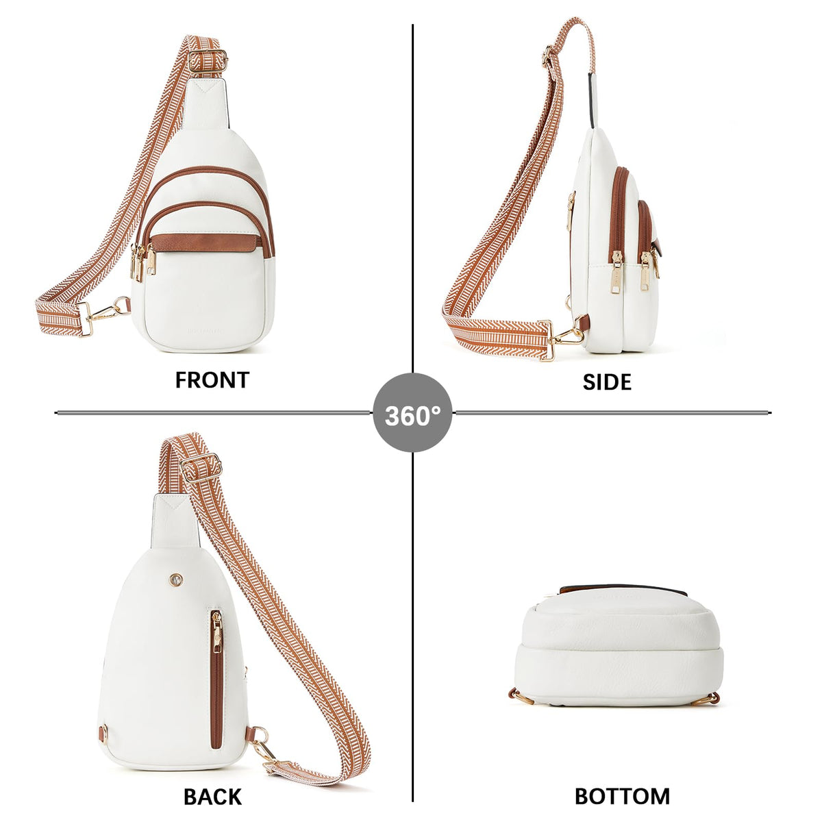BOSTANTEN Sling Bag for Women Leather Crossbody Bags Fanny Pack for Travel