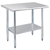 Profeeshaw Stainless Steel Prep Table 36x24 Inch NSF Commercial Work Table with Undershelf Heavy Duty Table for Kitchen Restaurant Home Hotel