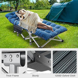 ABORON Oversized XXL Folding Camping Cot W/Mat for Adults, 78" L x 32" W x 18" H, Heavy Duty Outdoor Bed with Carry Bag,1200 D Layer Oxford Travel Camp Cots