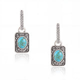 Wrangler Turquoise Jewelry for Women, Turquoise Earrings, Silver-Green