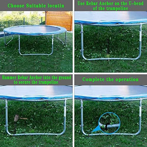 16 Inch Ground Rebar Stakes, J Hook Extra Heavy Duty Rust Proof Coated Steel Ground Anchors with Chisel Point End for Camping Tent and Canopy Tent (8)