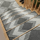 PADOOR 15PC Stair-Treads Non Slip, 3D Peel and Stick Stair Treads for Wooden Steps Indoor, Stair-Carpet Treads Washable Reusable Adhesive Stair-Runner Rugs for Kids and Dogs 8"x30" Black
