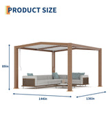 Peak Roof Louvered Pergola 11 ft x 13 ft, Outdoor Aluminum Pergola