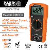 Klein Tools 69149P Electrical Test Kit with Digital Multimeter, Non-Contact Voltage Tester and Electrical Outlet Tester, Leads and Batteries