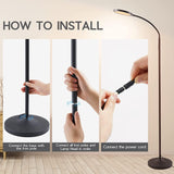 Tenmiro LED Floor Lamps for Living Room, Bright Modern Reading Floor Lamp with Stepless Adjust Color Temperatures & Brightness, Standing Lamp with RF Remote & Touch Control(Bule)