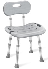 HOMLAND Shower Chair for Inside Shower with Removable Back, FSA/HSA Eligible Adjustable Height, Non-Slip Heavy Duty Bath Chair for Bathtub, 350 lbs Shower Seat for Elderly and Disabled, Grey