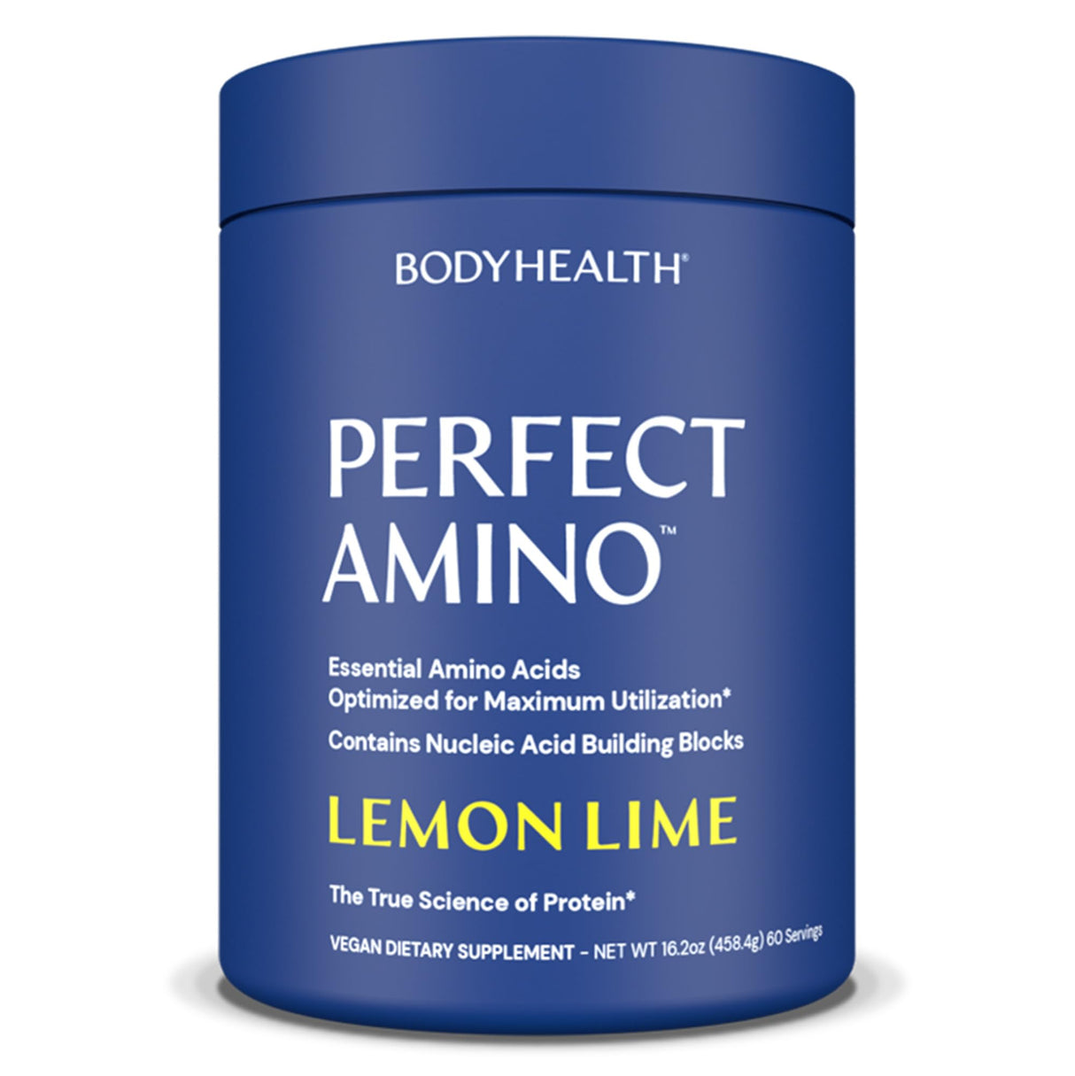BodyHealth PerfectAmino Powder - BCAA and EAA Powder for Pre and Post Workout - Amino Acid Energy Drink for Men and Women to Support Lean Muscle and Recovery - Lemon Lime - 60 Servings
