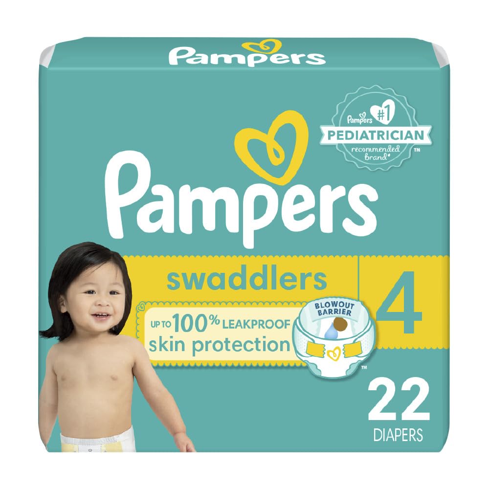 Pampers Baby Diapers - Swaddlers - Size 4, 66 Count, Ultra Absorbent Disposable Infant Diaper