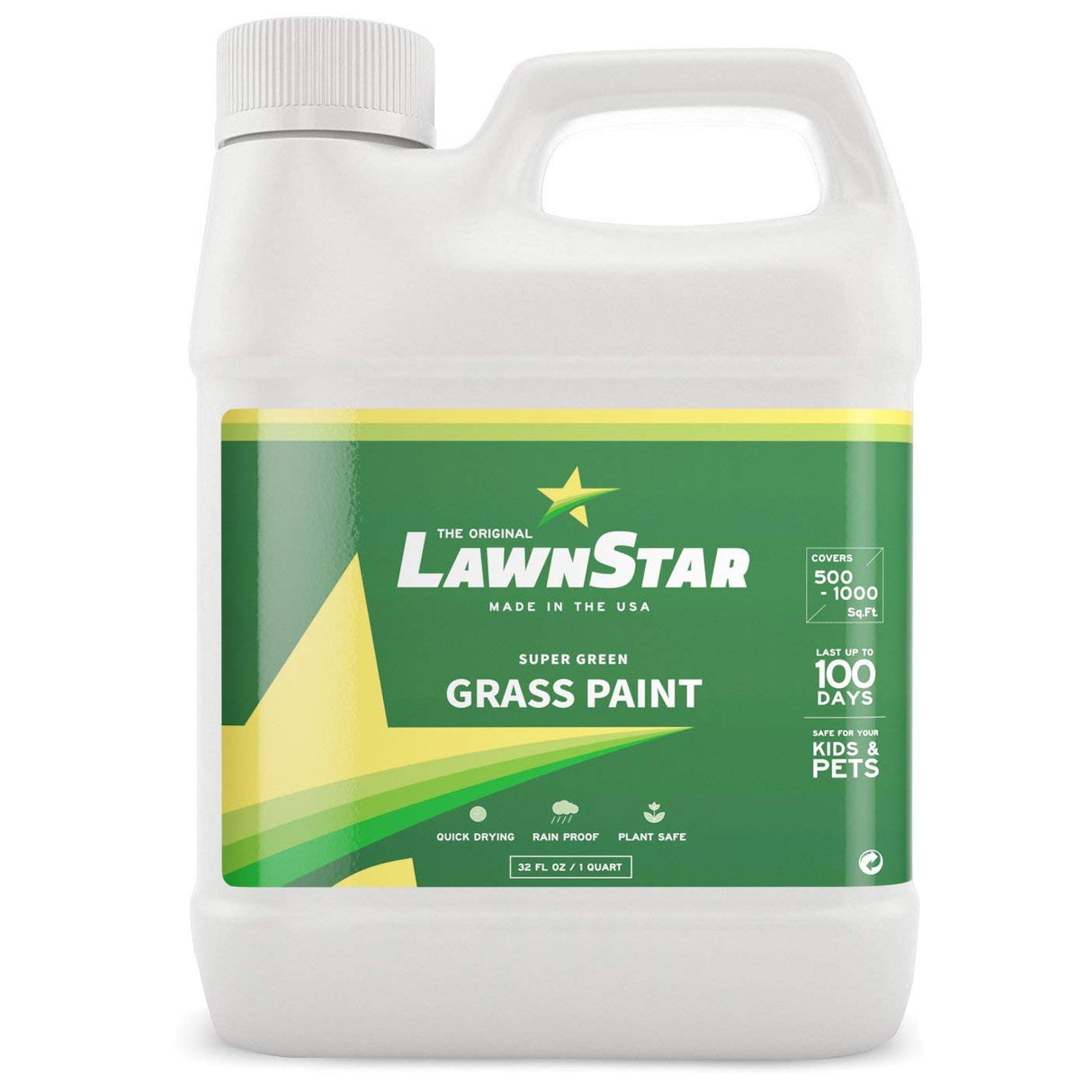 Grass Paint Concentrate (500-1,000 sq ft) - for Dormant, Patchy or Faded Lawn - Lush Green Turf Colorant (32 fl oz)