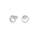 Swarovski Constella Stud Earrings, Round Cut, Clear, Rhodium Finished