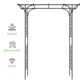 87in Garden Arbor Metal Arch Trellis for Climbing Plants Outdoor Wedding
