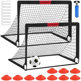 Kids Soccer Goals for Backyard Set - 2 of 4' x 3' Portable Soccer Goal Training Equipment, Pop Up Toddler Soccer Net with Soccer Ball, Soccer Set for Kids and Youth Games, Sports