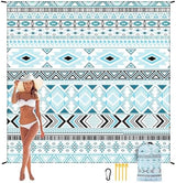 Beach Blanket Waterproof Sandproof Beach Mat 79" X 83" /10'x9'for 2-8 Adults Quick Drying Outdoor Picnic Mat Beach Accessories for Travel, Camping, Hiking