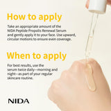 NIDA Peptide Propolis Renewal Serum | Peptide Complex, Propolis Extract, Adenosine | Youthful Look, Wrinkles, Fine Lines, Pore & Sebum Care | 1.69 fl.oz., 50ml (Old)