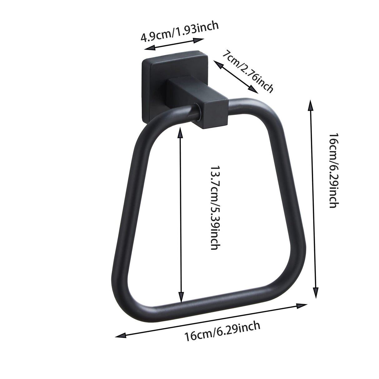 Matte Black Towel Ring for Bathroom 2 Pack, Kitchen Bath Towel Holder Hangers Wall Mount Heavy Duty Stainless Steel