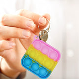 120 Pcs Mini Pop Bubble Fidget Toys, Silicone Keychain Small Pop Bulk for Party Favors, Classroom Prizes, Reliever Hand Toy Goodie Bag Stuffers Halloween Christmas Birthday Gifts for Kids Students