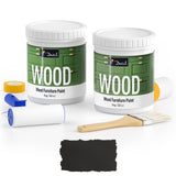 DWIL Matte Finish Furniture Paint - 64 Oz Wood Paint for Cabinets, Doors, Tables, and Dressers Refinishing - Water-Based, Non-Toxic & Odorless, Easy to Apply(Black)-With Tools