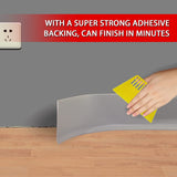 Vinyl Wall Base Baseboard Molding Trim 6" Flexible Self Adhesive Rubber Wall Base Moulding Trim Peel and Stick Design, 6 Inch x 40 Feet, Gray