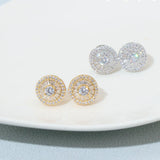 LuReen Earring Studs for Men Women Cubic Zirconia Earrings Set (2 Pairs)