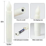 Lezonic Flameless Battery Operated Candlesticks Flickering, 24Pcs White LED Battery Christmas Window Candles, 6 Inch Short Taper Candles Hanging Halloween Floating by Touch, No Remote