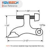 KOVOSCH 10 Pack Hinge Pin Door Stopper Black - Adjustable Heavy Duty Hinge Pin Door Stop with Black Rubber Bumper Tips