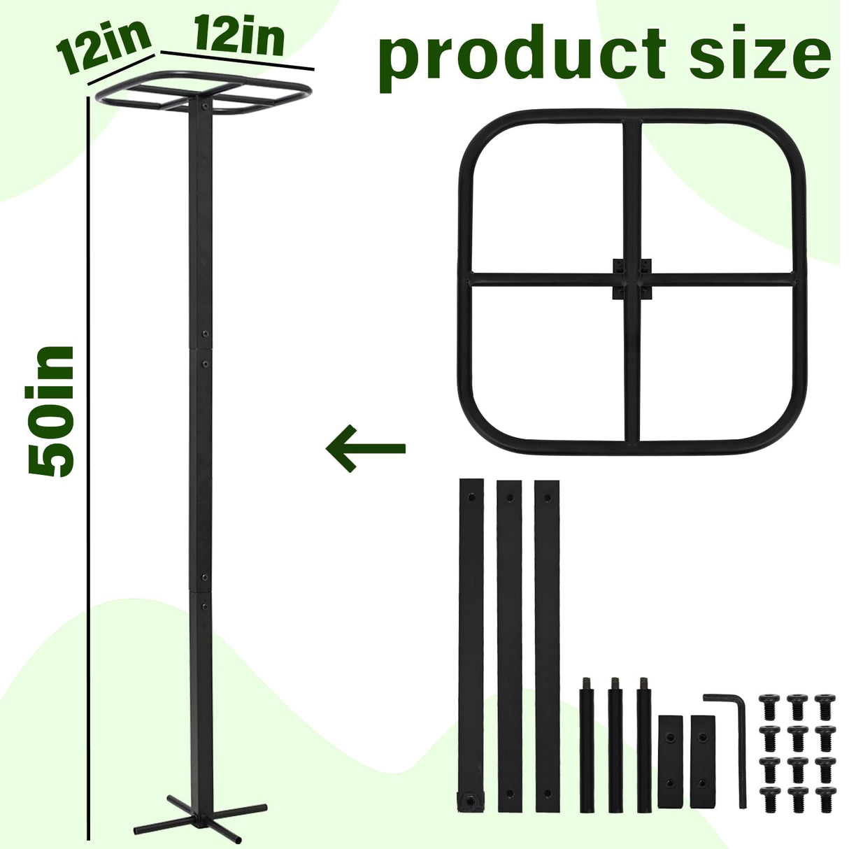 Yohsnor 2PCS 50" Metal Dragon Fruit Trellis,Durable Vertical Garden Support