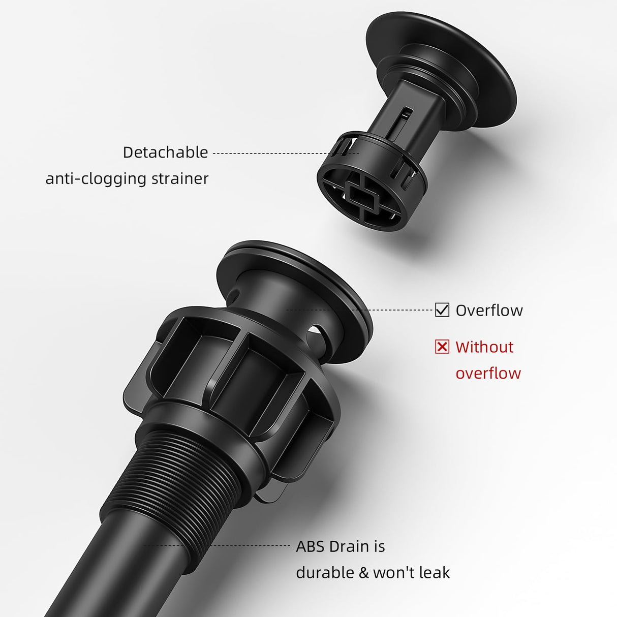 Rywuanku Matte Black Bathroom Faucet Waterfall Spout, Single Handle Sink Faucet with Pop-up Drain & Deck Plate, Modern 1 Hole Vanity Faucet for Vessel Sink