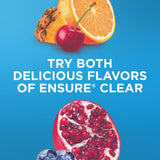 Ensure Liquid Clear Nutrition Drink, 0g fat, 8g of protein, Blueberry Pomegranate, 10 Fl Oz (Pack of 12), Bottle, gluten free