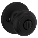 Kwikset Cove Entry Door Knob with Lock and Key, Secure Keyed Handle Exterior Doorknob, Front Entrance and Bedroom, Matte Black, Pick Resistant SmartKey Rekey Security