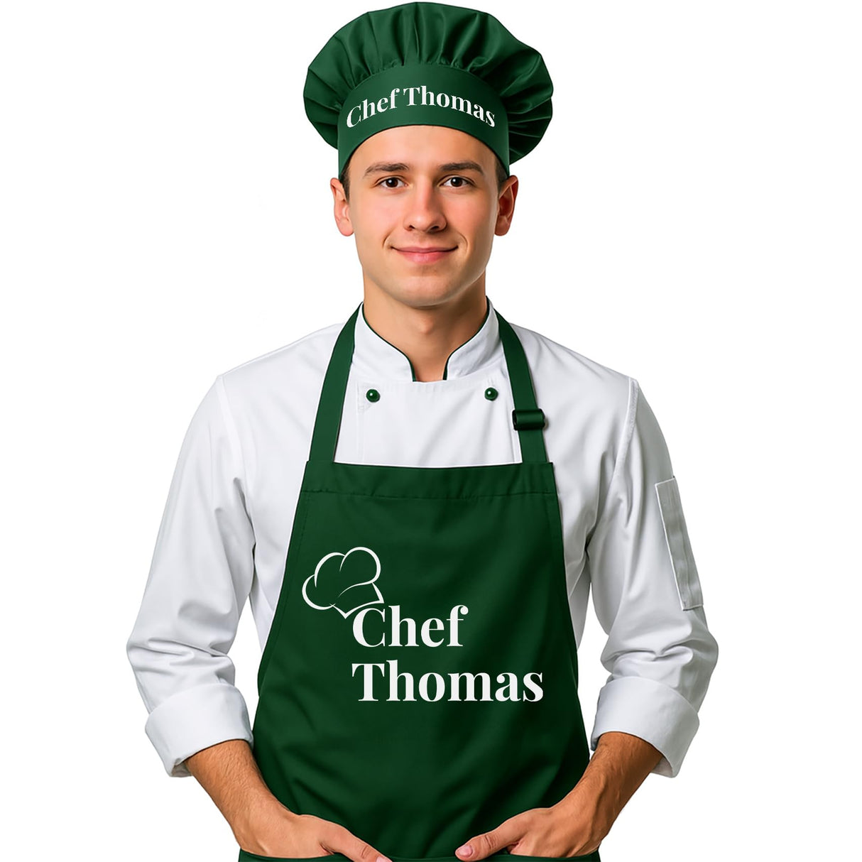Chef Apron with Custom Name, Personalized Gifts for Men, Gifts for Women, Aprons for Women with Pockets, Valentines Day Gifts, Father's Day Gifts, Christmas Gifts, Anniversary, Mother's Day Gifts