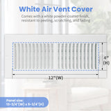 12 x 4 Inch [Duct Opening] Air Vent Covers for Wall or Ceiling - High Airflow 2 Way Steel Ventilation - Adjustable Wall/Ceiling Register, 13-3/4 Inch x 5-3/4 Inch [Overall Dimensions]