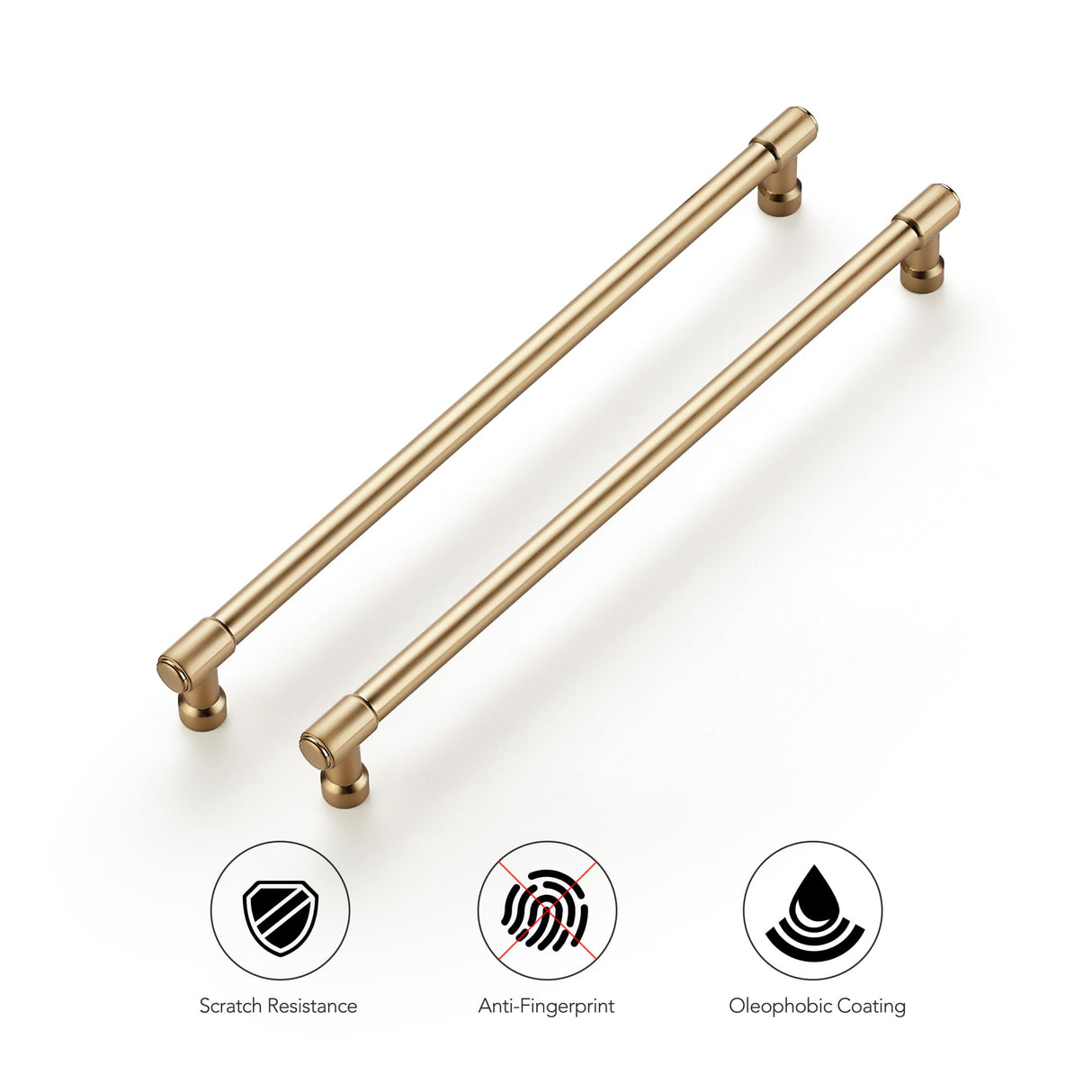 Ravinte 10 Pack 10 Inch Hole Center Solid Kitchen Cabinet Handles Champagne Bronze Dresser Pulls Cabinet Drawer Pulls for Kitchen Cupboard Hardware