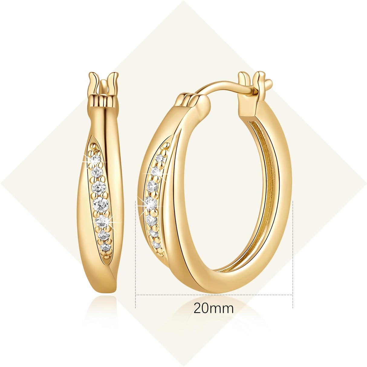 vuiikhir 14K Gold Earrings for Women 14K Gold Hoop Earrings for Women