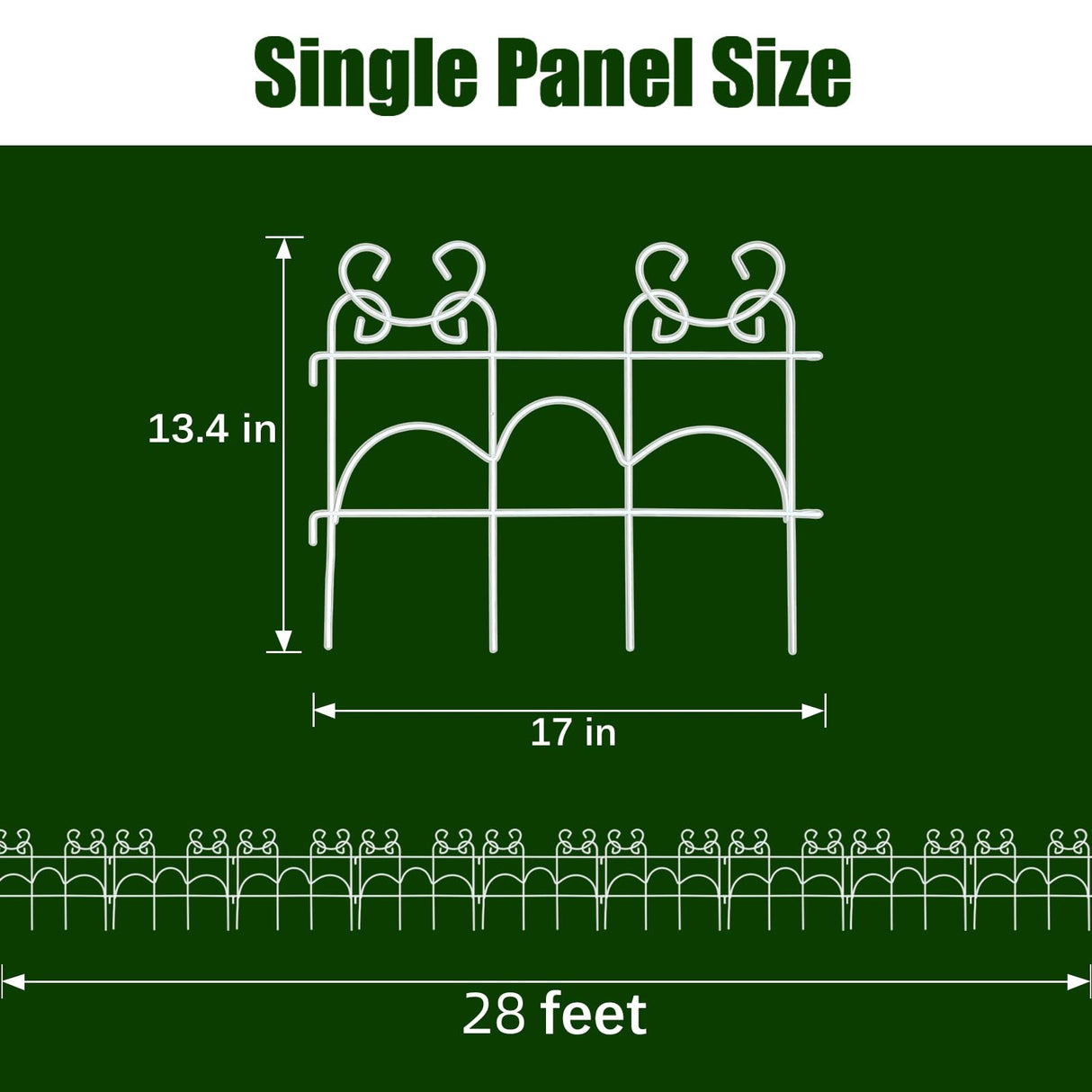 ARIFARO Decorative Garden Fence, 10 Pack, 14 ft Metal Flower Bed Border Fence, Small Fence for Garden Edging, No Dig Movable Panels for Lawn Patio Yard（13" H x 17" W ）