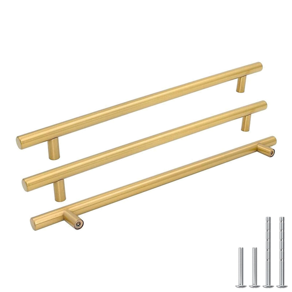 Goldenwarm 30 Pack 8-4/5 inch Gold Cabinet Handles Brushed Gold Cabinet Pulls Stainless Steel Drawer Pulls, Durable Kitchen Cabinet Handles - Bathroom Bedroom Dresser Handles Easy DIY Upgrade