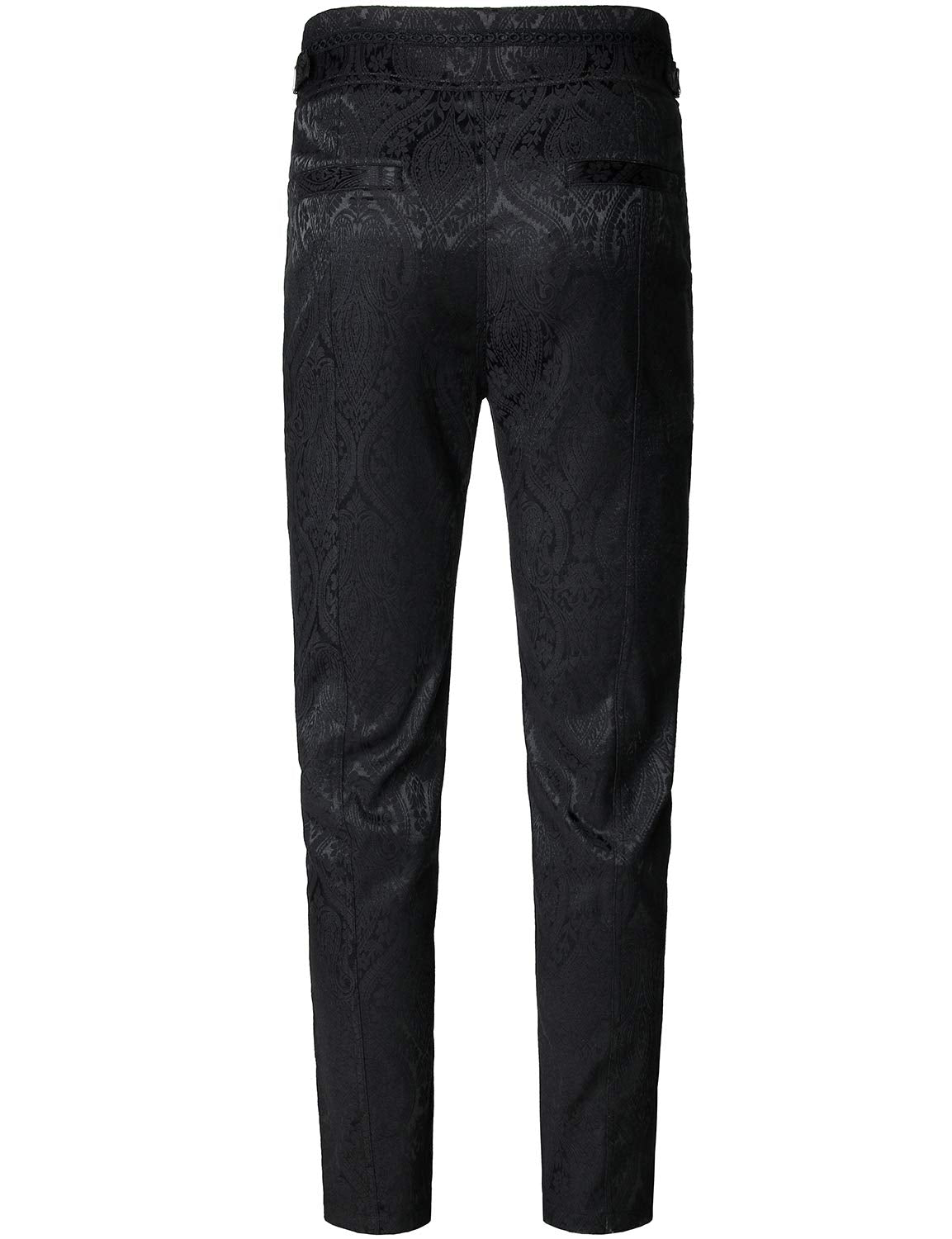 VATPAVE Mens Gothic Pants Cosplay Costume Steampunk Victorian Pants L Black