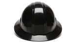 Pyramex Safety SL Series Full Brim Hard Hat, 4-Point Ratchet Suspension, Black, Medium