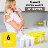 Max Strength Pro Water Filter Replacement for Brita® Pitchers & Dispensers, Classic OB03, Mavea® 107007, 35557 & More, NSF Certified Water Pitcher Filter, 1 Year Supply, Fits Brita & Mavea, 6 Count