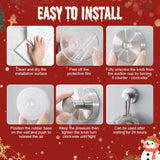 Suction Cup Hooks for Door Wreaths, 2025 Upgraded Wreath Hangers for Front Door, Halloween Christmas Suction Cup Wreath Hanger Holder for Glass Window Towel Shower Hooks Door Bathroom (2, Gold)