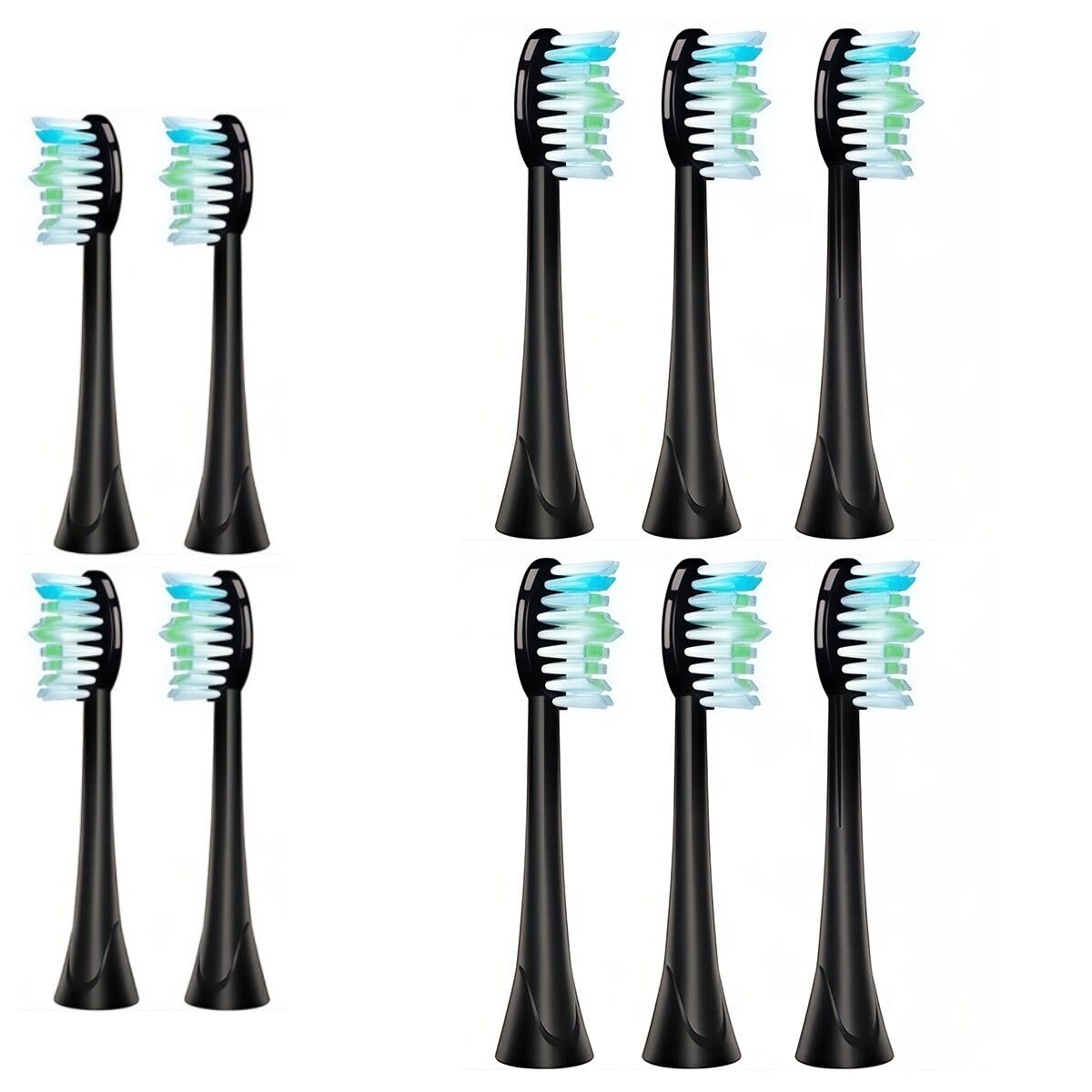 Replacement Toothbrush Heads Compatible with Spotlight Oral Care Electric Toothbrush, 10 Pack Black