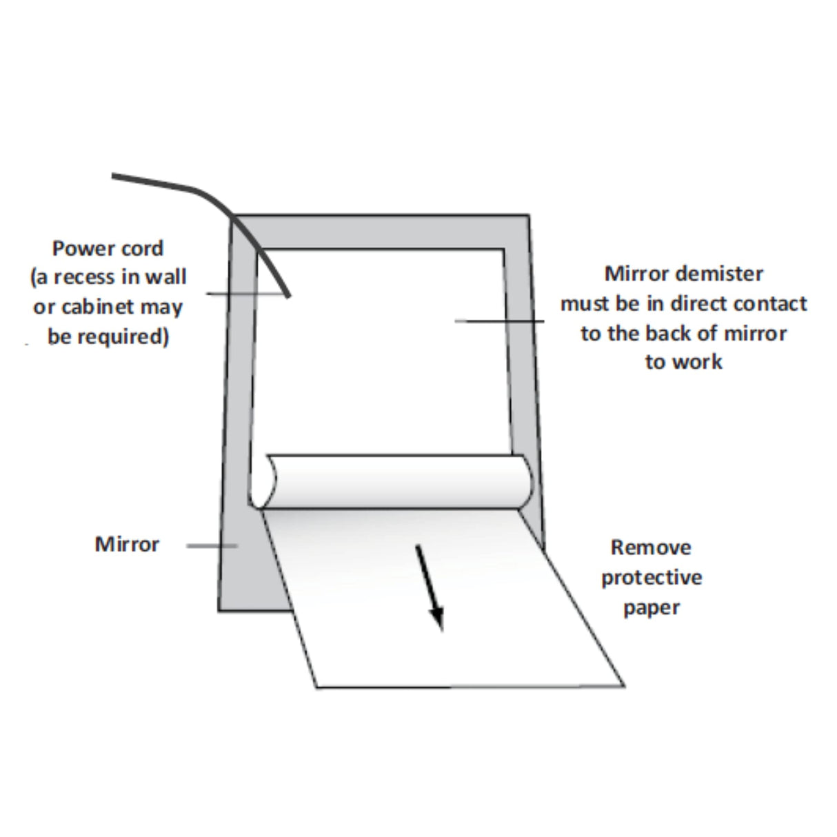 Kudos-Trading Mirror Heater Demister Pad Heated Mist Free Bathroom Makeup Shaving Demista IP44 Rating Mirror Defogger Anti-Fog Easy to Clean Self-Adhesive No More Steam. (MH 7010 300 x 250mm).
