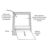 Kudos-Trading Mirror Heater Demister Pad Heated Mist Free Bathroom Makeup Shaving Demista IP44 Rating Mirror Defogger Anti-Fog Easy to Clean Self-Adhesive No More Steam. (MH 7010 300 x 250mm).