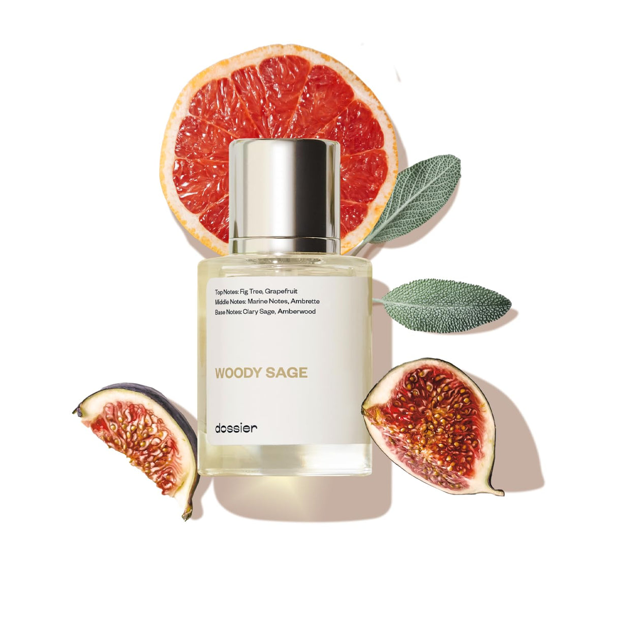 Dossier - Woody Sage - Eau de Parfum - Inspired by J.Malone's Wood Sage & Sea Salt - Perfume Luxury - Pure Infused - Paraben-Free - Vegan - For Women Men Unisex - Fragrance 3.4 Fl oz (Spray 100ml)