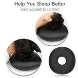 Heal n Hope Silky Satin Piercing Pillow Ear Pillows Donut with Hole for Ear Pain CNH Piercing Pain Relief Sleeping Pressure Sore Side Sleepers Smooth Cooling Ear Guard Protector, Black