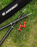 Tarp Poles Heavy Duty Adjustable, AVOFOREST Aviation Aluminum 8.7FT Tent Poles Lengthen and Thicken with Protection Cap Awning Poles Set of 4 for Hiking