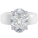 Rinfit Silicone Ring with Stone, Oval Cut CZ - Wht/Sil, Size 6
