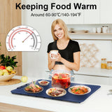 Extra-Large Warming Mat for Food - 3 Temp Levels Food Warmers, Foldable Electric Warming Tray with Child Safety Lock, Auto-Shutoff, Full Surface Heating Silicone Heating Tray for Gatherings, Parties