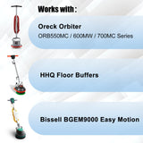 HHQ Microfiber Carpet Bonnet Pads Compatible with Oreck Orbiter Pads and Brushes, 12" & 13" Floor Buffer Pads, 2 Pack