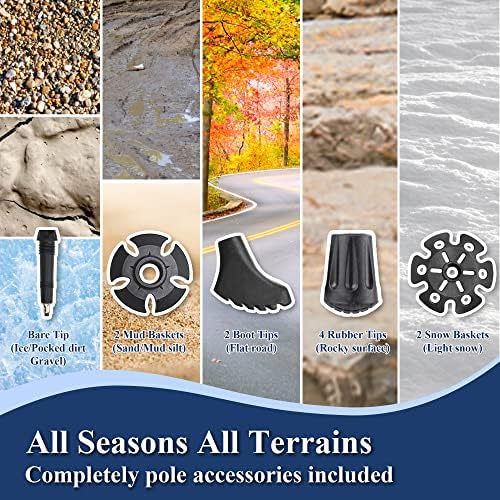 TheFitLife Carbon Fiber Trekking Poles – Collapsible and Telescopic Walking Sticks with Natural Cork Handle and Extended EVA Grips, Ultralight Nordic Hiking Poles for Backpacking Camping