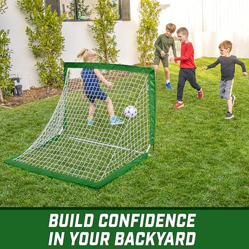 GoSports Portable Soccer Goals for Kids - 13 Color Options - Choose 4 x 3 ft or 6 x 4 ft - Team Tone Pop Up Nets for Backyard
